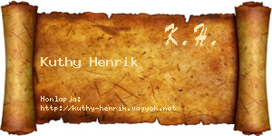 Kuthy Henrik névjegykártya