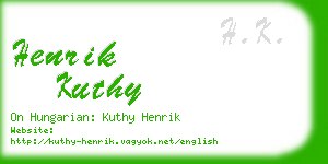 henrik kuthy business card
